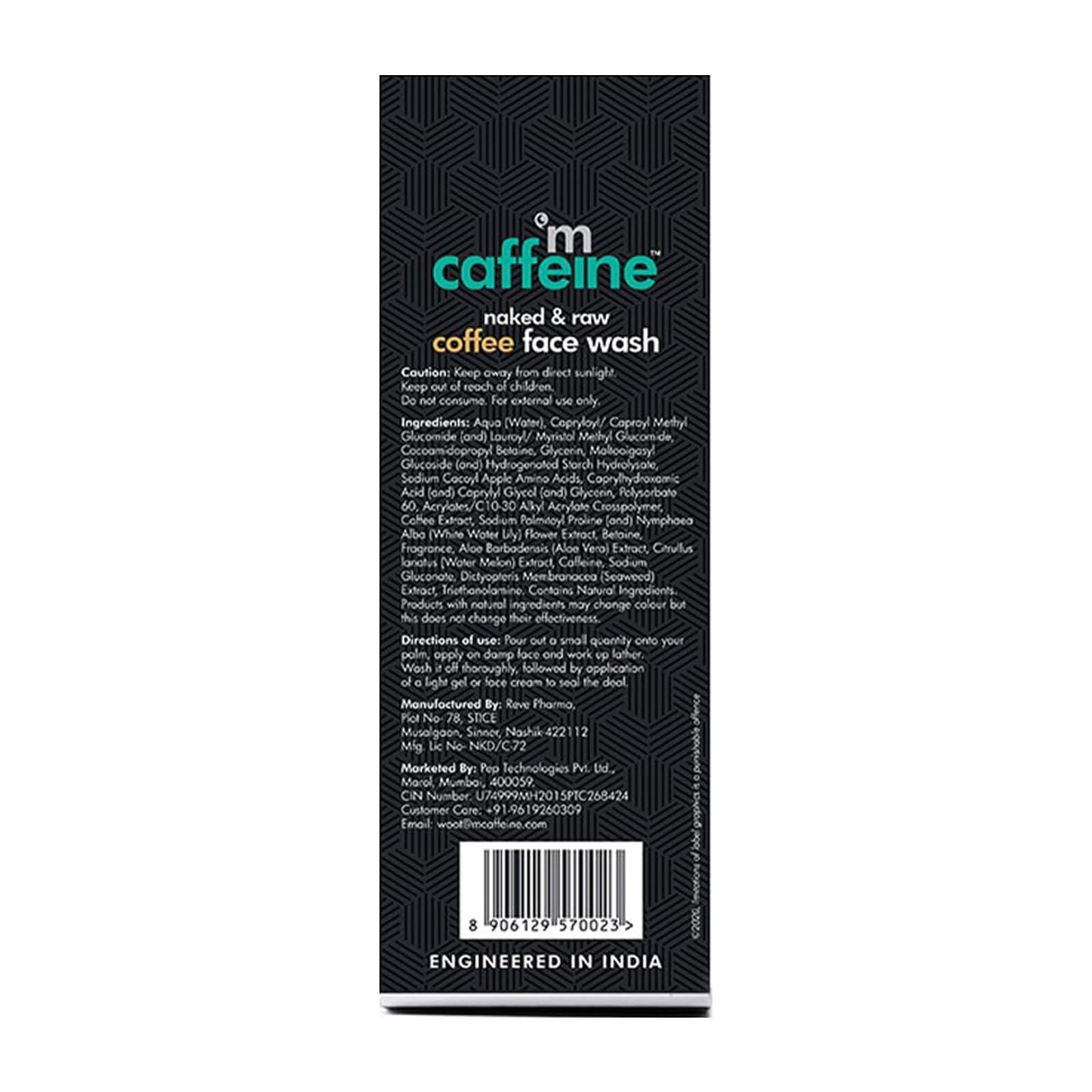 mCaffeine mCaffeine Men, Women's Coffee Natural Hydrating Face Wash with Vitamin E for Fresh & Glowing Skin, Deep Cleanse & De Tan, Controls Oil, Removes Dirt for Normal, Dry & Oily Skin - 100 ml