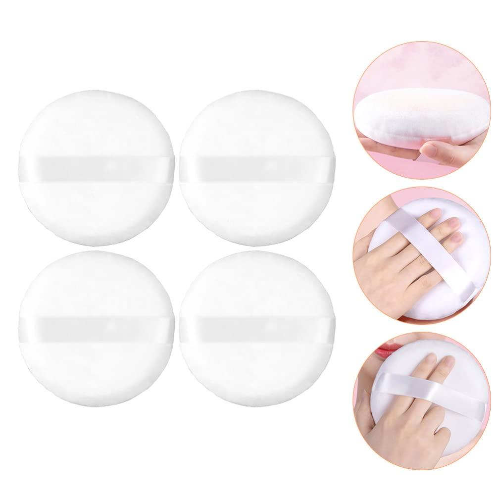 FOMIYES FOMIYES 4pcs Large Round Powder Puff Large Powder Puff Plush Makeup Powder Puff Body Puff Round Crackers Loose Powder Ribbon Powder Puffs Cosmetic Puffs Powder Makeup Puffs Fluffy Decorate