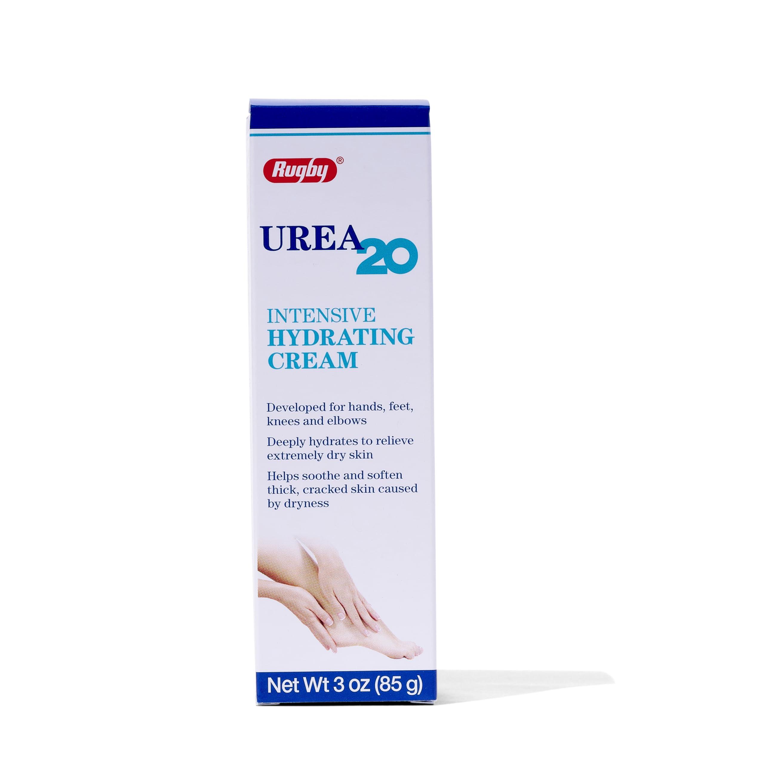 RUGBY LABORATORIES Rugby Urea 20% Intensive Hydrating Cream - Urea Cream for Feet, Hands, Knees, and Elbows - 20% Urea Intensive Strength Cream - 3 Oz