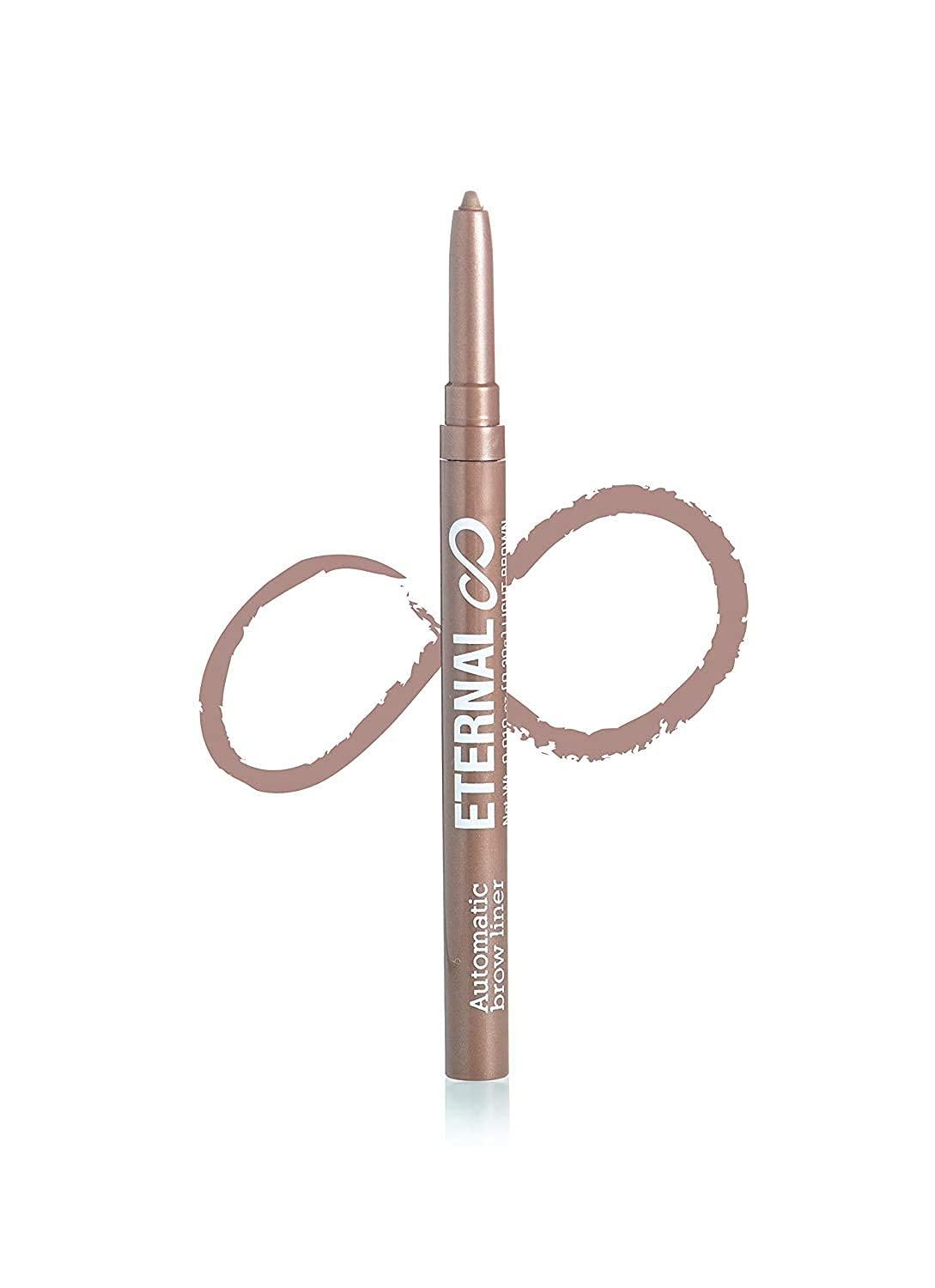 Eternal Eternal Automatic Water Resistant Eyebrow Liner with Shaping Comb – Long Lasting, Professional and High Precision Brow Definer with No Sharpening, Retractable Twist Up Mechanism (Medium Brown)