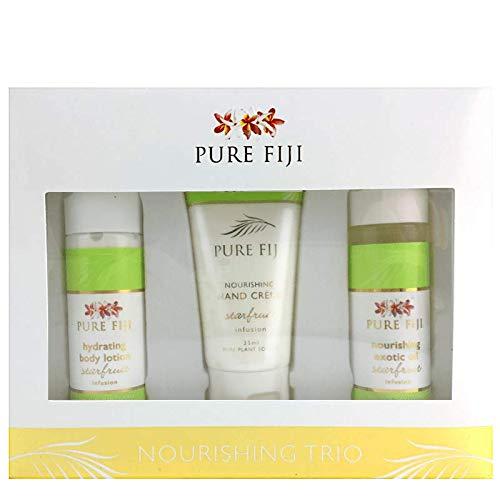 PURE FIJI Pure Fiji Nourishing Trio, Ideal Spa Bath Gift Set for Women - Travel Kit - Includes Exotic Body Oil , Hydrating Body Lotion For Women and Nourishing Hand Cream, Starfruit Scent