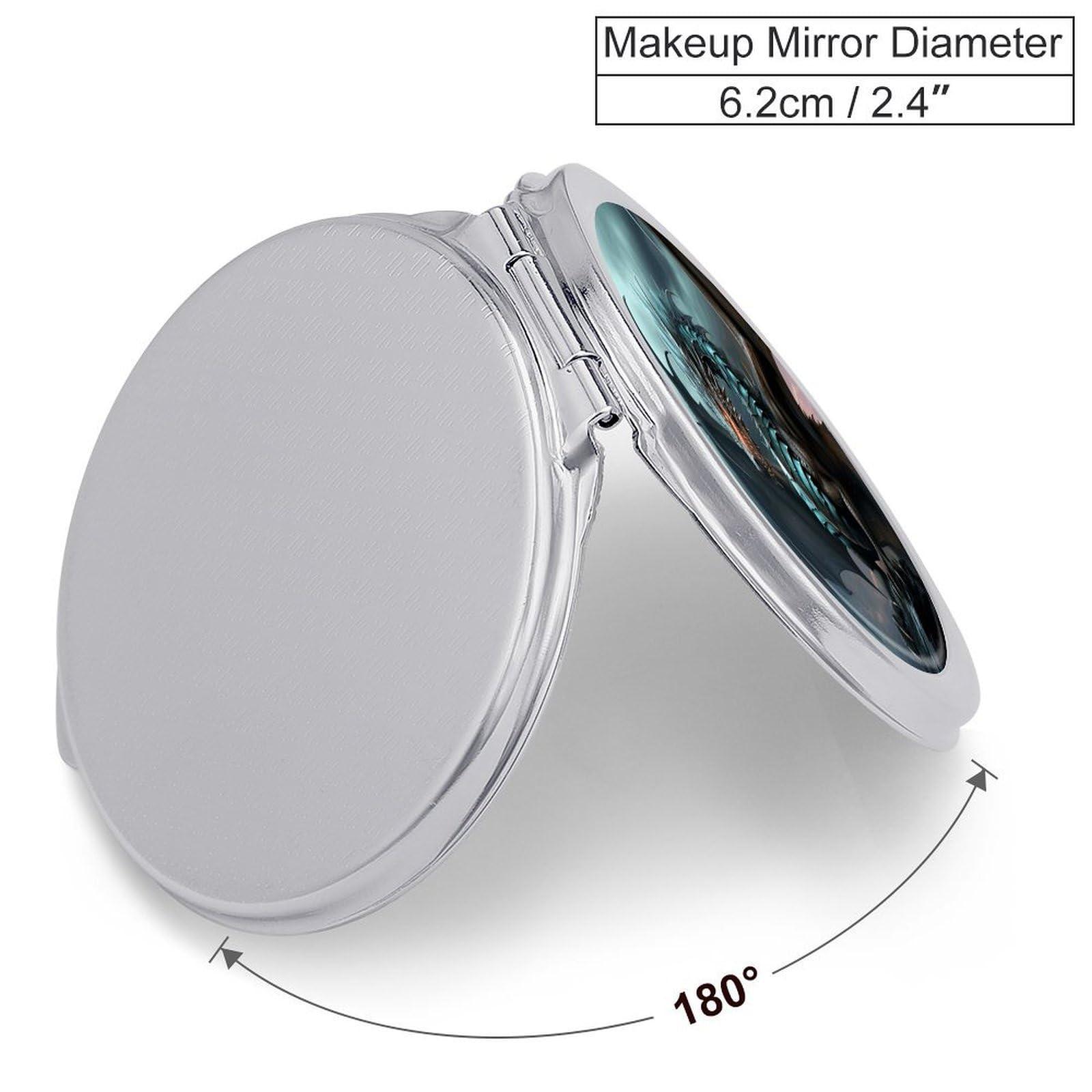 NHYDSPQ NHYDSPQ Makeup Mirrors,Cool Dragon Print Hand Mirror,Small Vanity Mirror,Mini Compact Travel Makeup Mirro