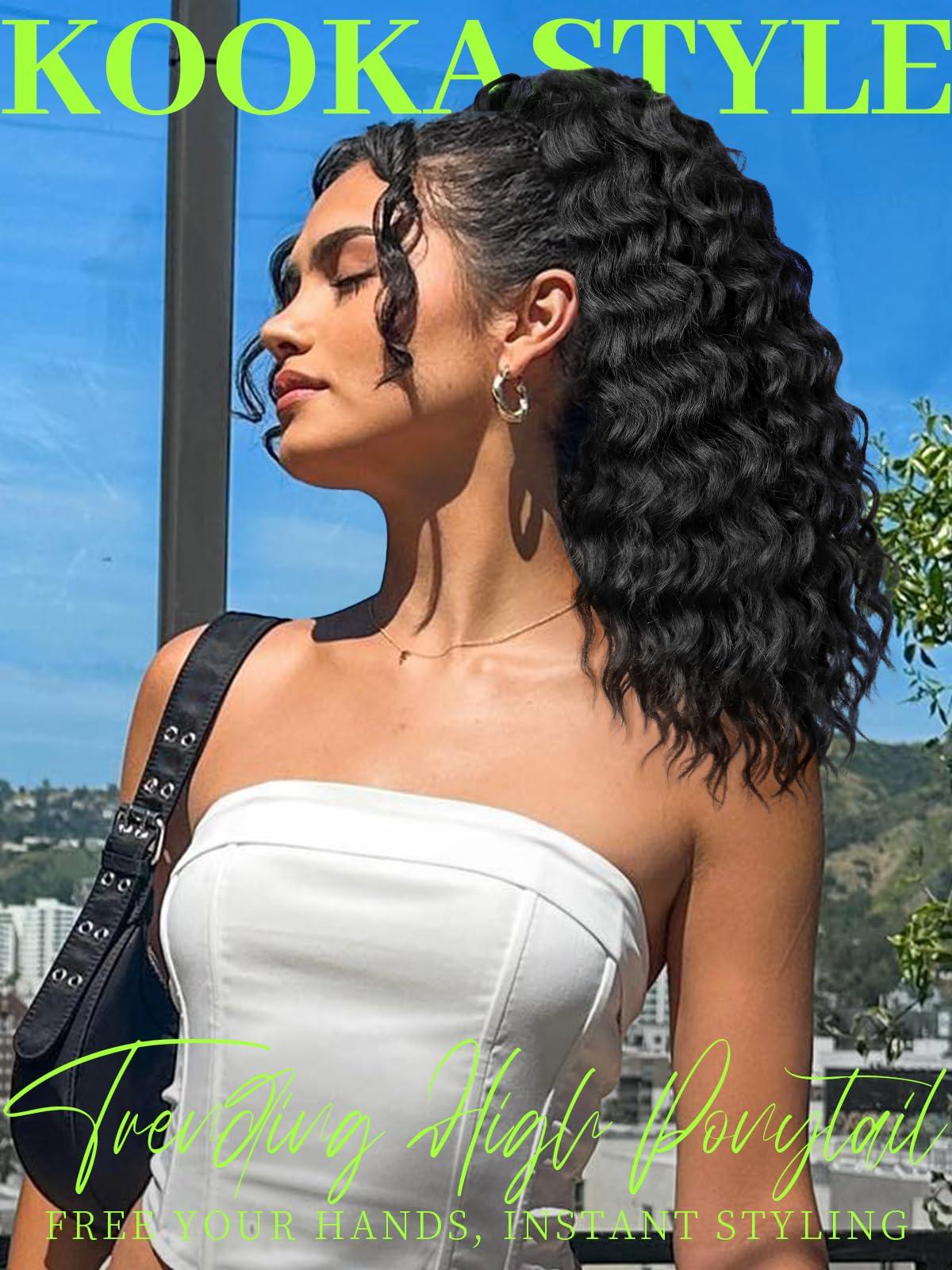 KooKaStyle wavy ponytail & curly ponytail
