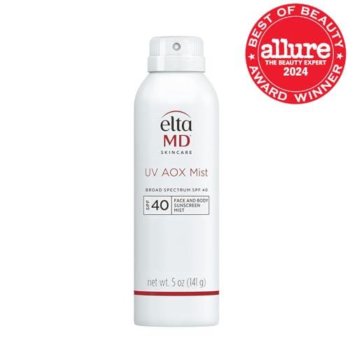 EltaMD EltaMD UV AOX Mist Mineral Sunscreen Spray, SPF 40 Spray Sunscreen for Face and Body, Zinc Oxide Formula, 5 oz Bottle