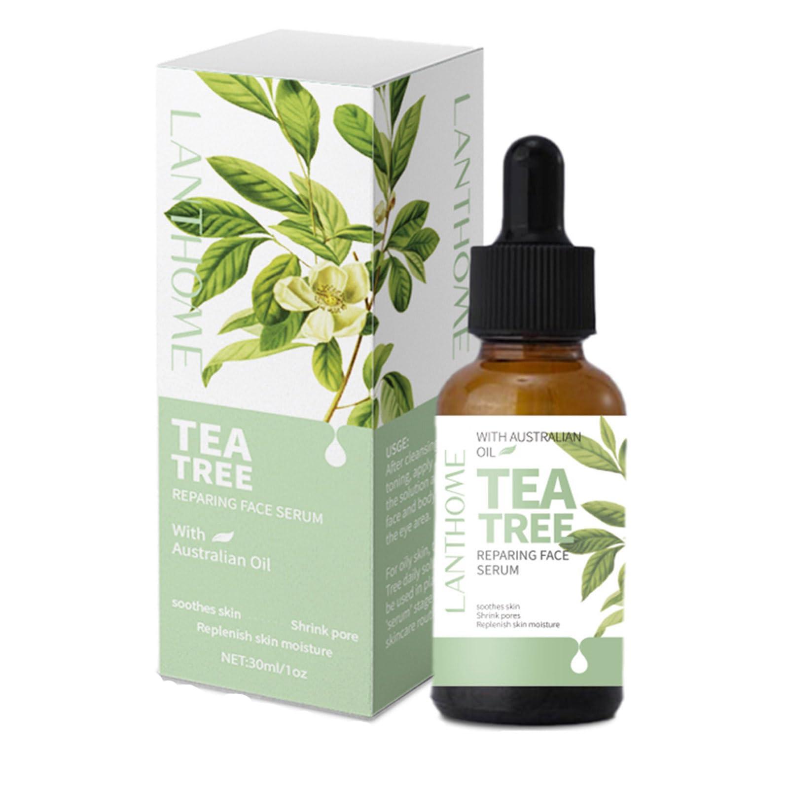 BSMKCL Tea Tree Oil Facial Serum, Acne Serum Soothing & Nourishing Non-Greasy Skin Care Serum Moisturizer Oil Control Tea Tree Serum for Face and Acne Prone Skin Redness Relief, Acne Scars, Pimples
