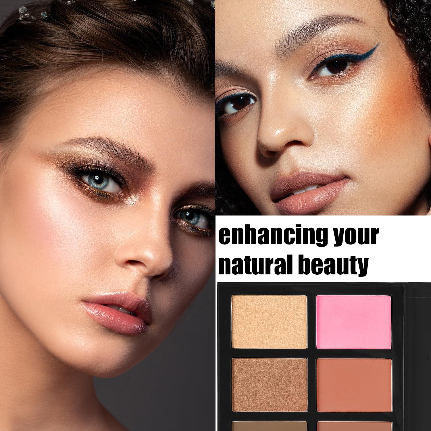 Profusion Cosmetics Profusion Cosmetics - Blush & Bronzer - Professional 8 Color Palette Makeup Kit Blush Highlighter Bronzer - Nude Highlight Champagne Highlight Light Bronze Shadow Bronze Pink Warm Peach Rose Pink