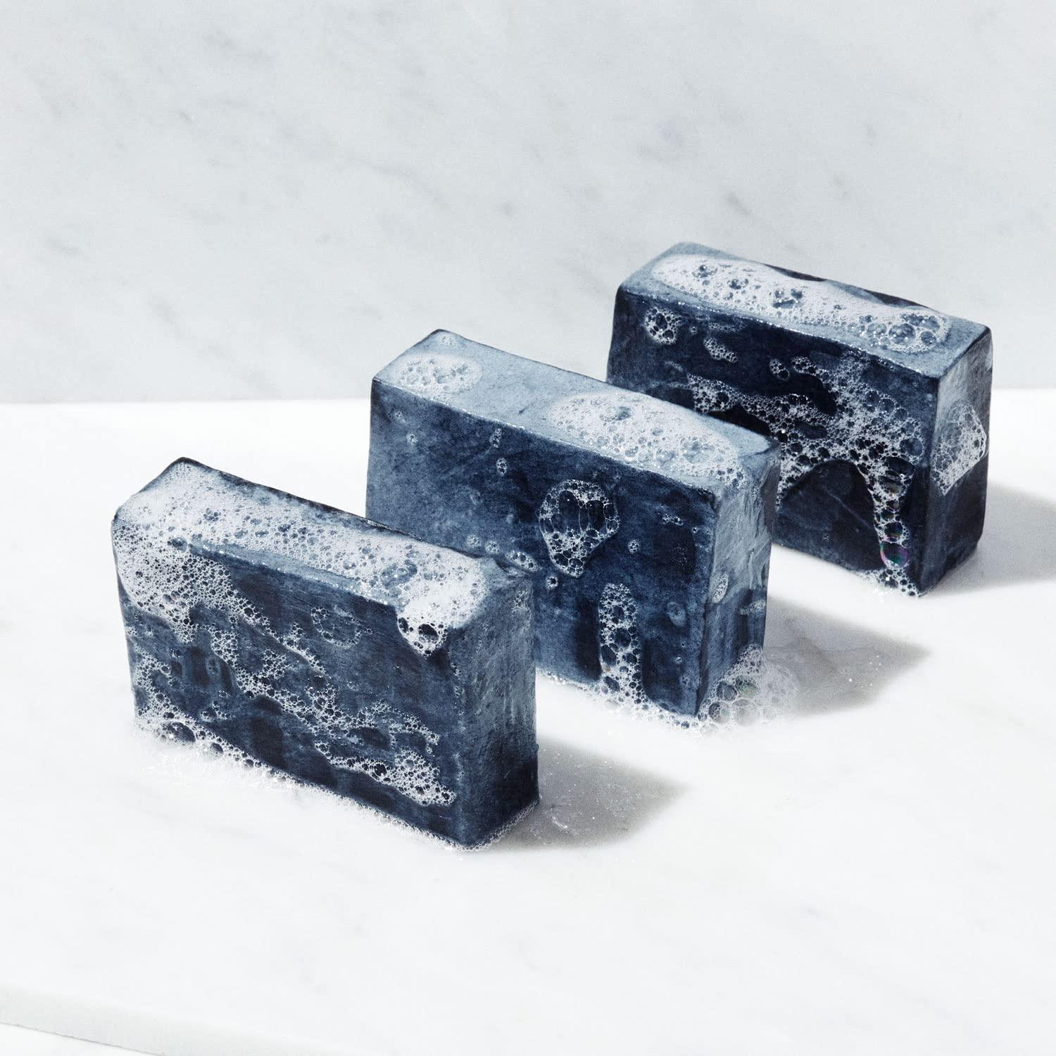 Brickell Men's Products Brickell Men\'s Purifying Charcoal Soap Bar for Men (3 Pack), Natural and Organic, Exfoliating Bar Soap Handmade with Activated Charcoal and Peppermint Scented, 5 Ounce Bar (3 Pack)