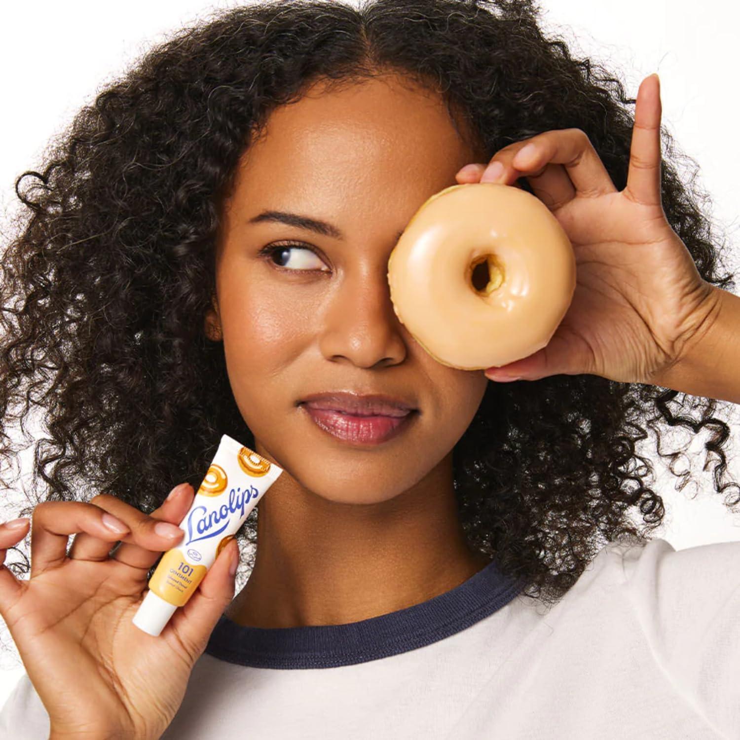 Lanolips Lanolips 101 Ointment - Lanolin Lip Balm for Smooth, Hydrated & Healthy Lips - Multipurpose Lip Ointment with Lanolin Oil for Dry Lips, Cuticles & More - Glazed Donut (0.52 oz)