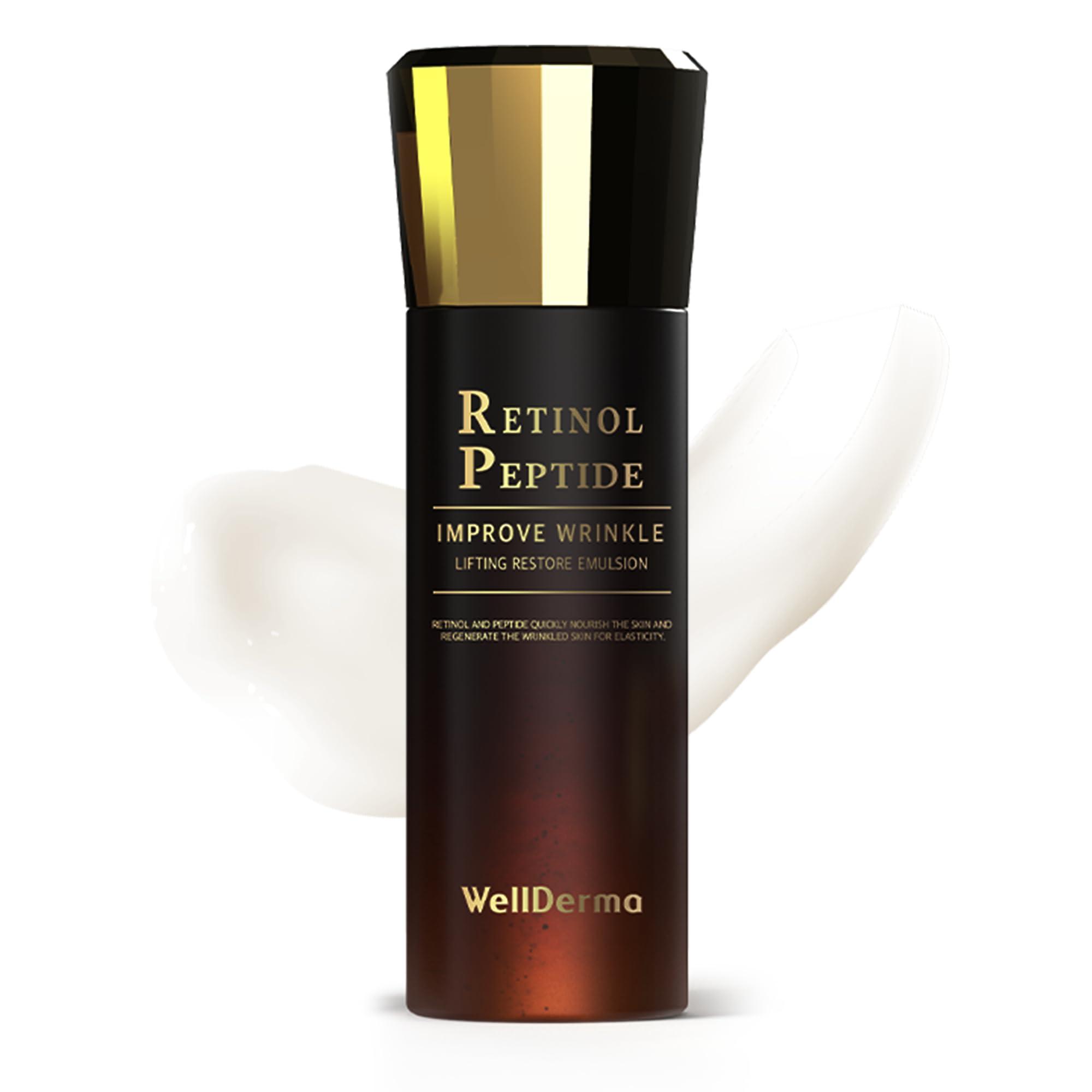 WELLDERMA WELLDERMA Retinol peptide Improve Wrinkle Lifting Restore Emulsion Whitening Reduce fine Lines Wrinkles Uneven Skin Tone and Reduce Congestion and Blemish Formation