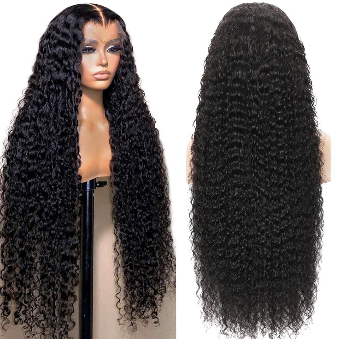 MARRY MOON MARRY MOON 250% Density 9x6 HD Transparent Kinky Curly Lace Front Wigs Human Hair for Women Glueless Curly Lace Frontal Wigs Brazilian Virgin Human Hair Wigs Pre Plucked with Baby Hair(20 Inch)