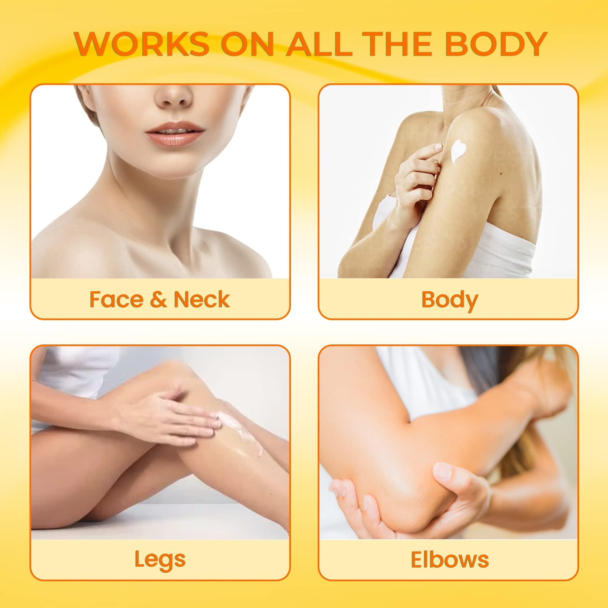 CAROTÏS CAROTS, Skin Brightening Body Lotion 17.6 fl oz / 500ml Helps to Remove Dark Spots, with Shea Butter, Arbutin Complex and Vitamin A