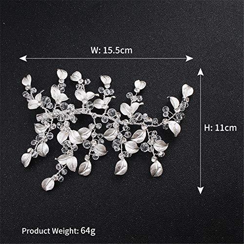 Aimeely Aimeely Elegant Leaf Rhinestone Bridal Alligator Clip Headpiece Wedding Hair Accessory