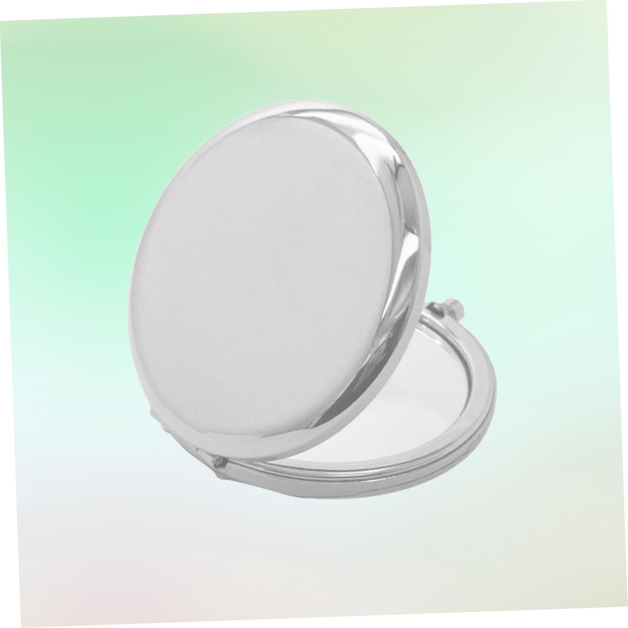 OSOLADY OSOLADY Double Side Mirror Folding Poratble Mirror Makeup Mirror Pocket Mirror Circle Mirrors Mirror for Purse Portable Mirror Double Sided Mirror Silver