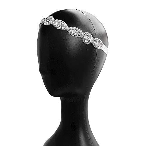 Aimimier Aimimer Bridal Crystal Rhinestone Headband with Ribbon Wedding Hair Accessories Prom Party Hair Jewelry for Women and Girls