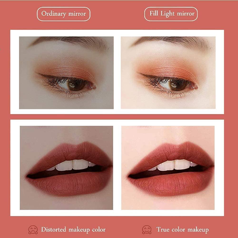 DJFHDIHRFHBVCASIJ Tabletop Shaving Mirrors with A 5X Magnify Glass, Dimmable Vanity Mirrors for Bathrooms, Hotels, Spas and Beauty Salons