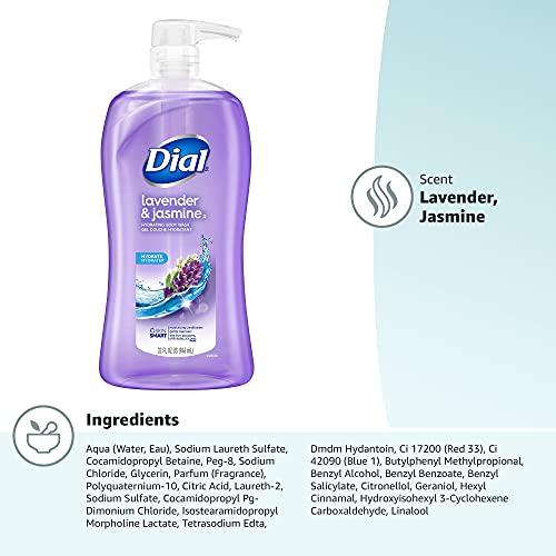 Dial Dial Body Wash, Calm & Soothe Lavender & Jasmine Scent, 32 fl oz (Pack of 2)