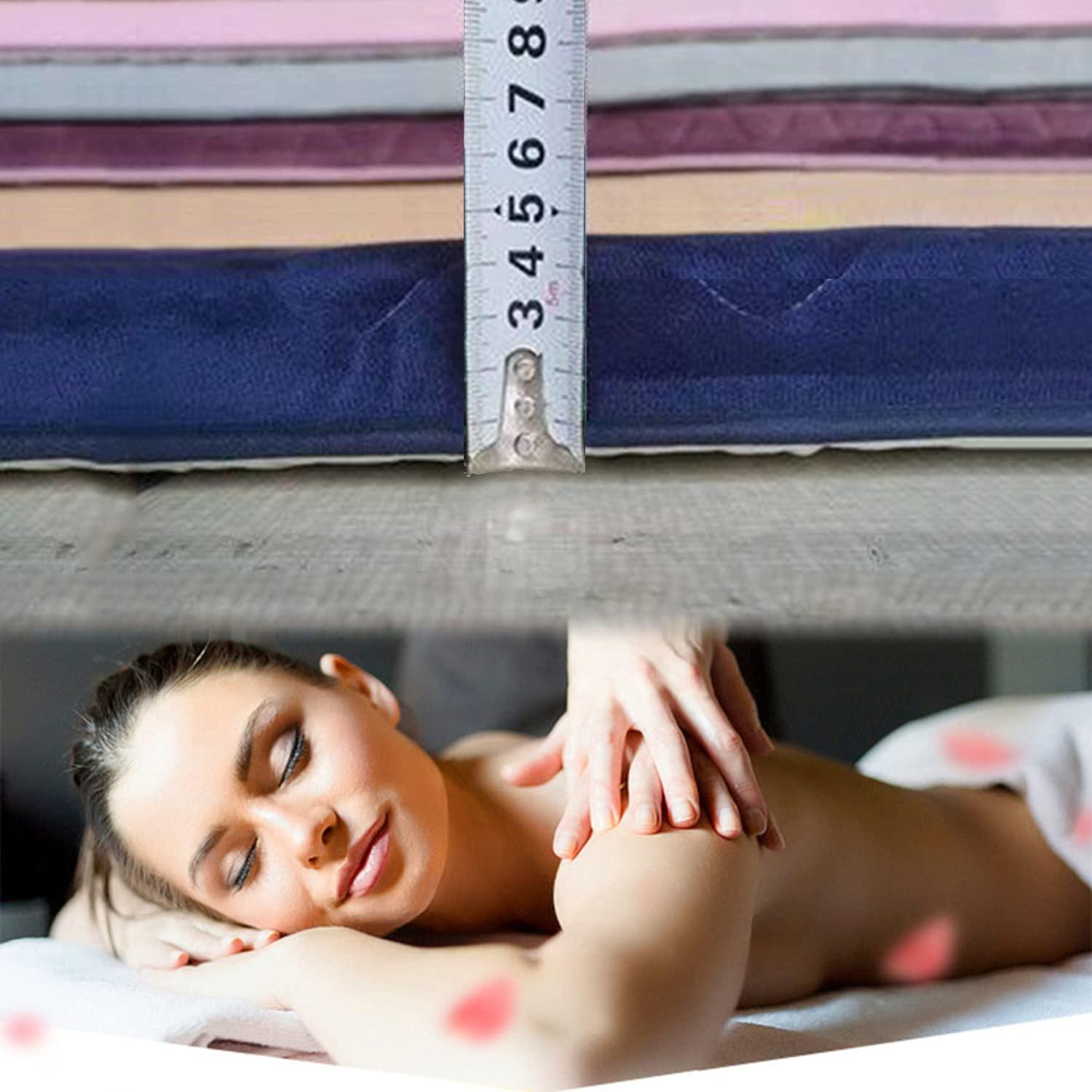 NinthAvenue Basics Massage Table Memory Foam Topper 4.5cm Thicken Warm Massage Table Mattress Pad Beauty Bed Cover Sheet with Round Head for Salon Spa Tattoo Lash Bed Cushion Without Bed,Gray,70x190cm