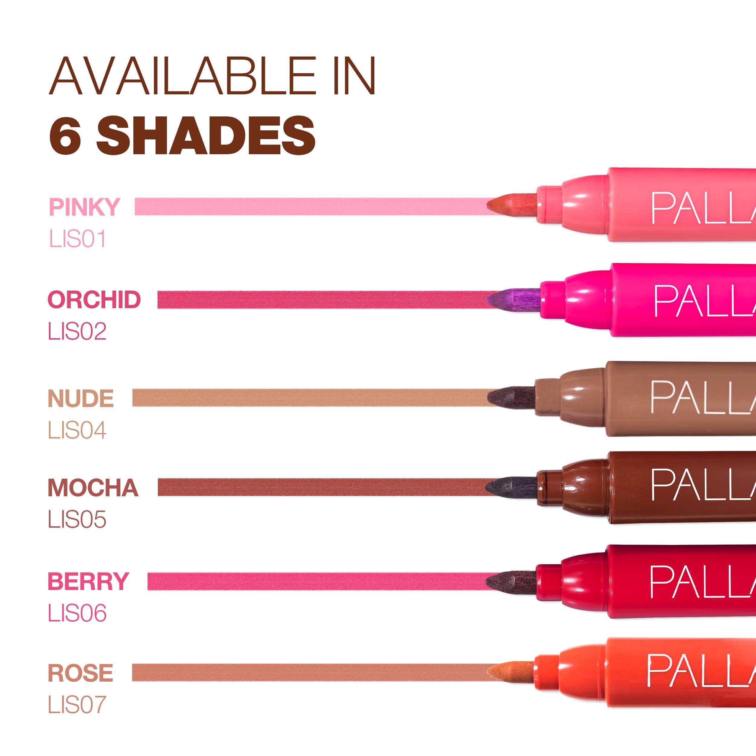 Palladio Palladio Lip Stain, Hydrating and Waterproof Formula, Matte Color Look, Longlasting All Day Wear Lip Color, Smudge Proof Natural Finish, Precise Chisel Tip Marker, Rose