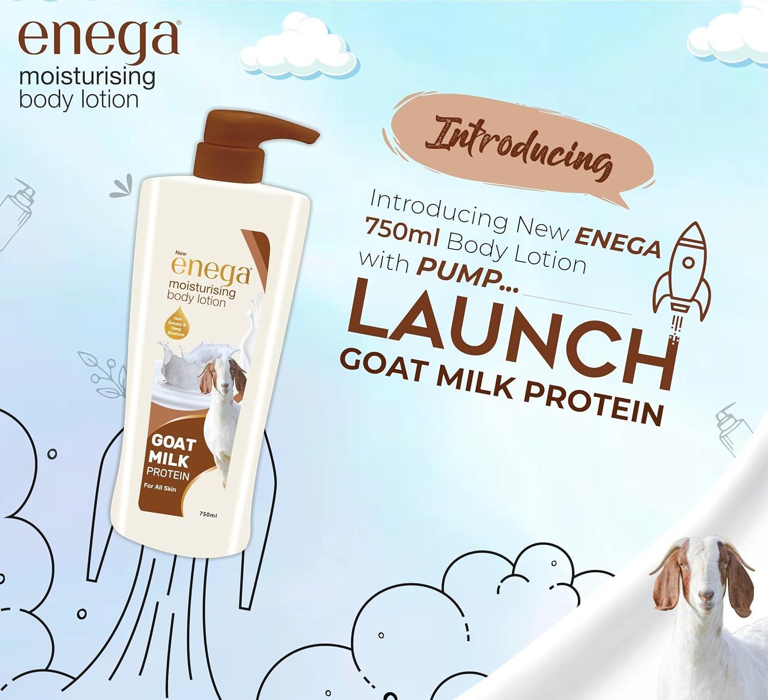 enega enega Moisturizing Body Lotion for Dry Skin | Almond Essentials| Alovera| Soya| Goat Milk| For Men Women And Girls For Dry Skin Moisturizing (Goat Milk (25.36 Fl Oz))