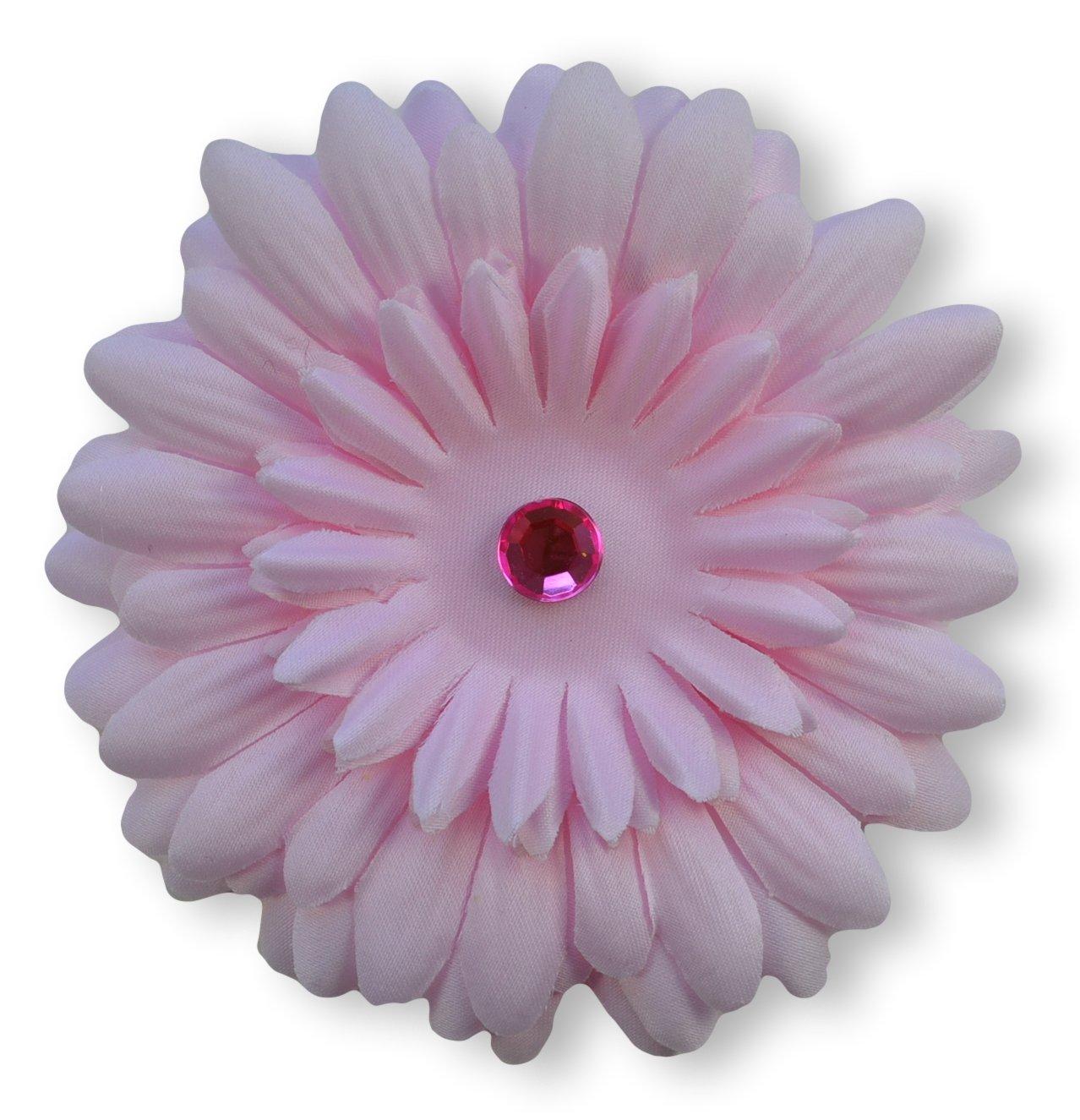 Funny Girl Designs Silk Gerbera Daisy Hair Clip (1 3/4" French Clip, Light Pink)