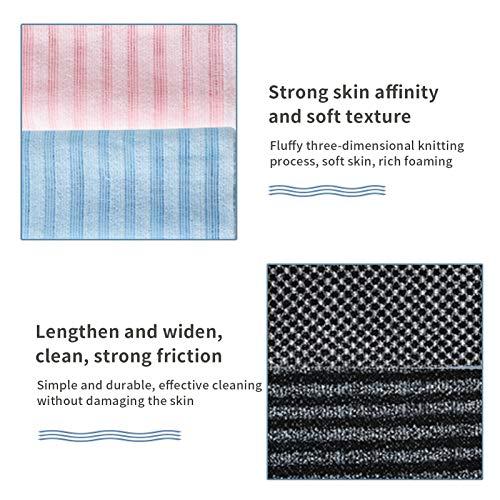 Nutteri Exfoliating Back Scrubber for Shower, Body Back Scrubber Towel For Shower, Bath Wash Cloth Back Washer Deep Clean & Invigorate Your Skin (Black-stripe)