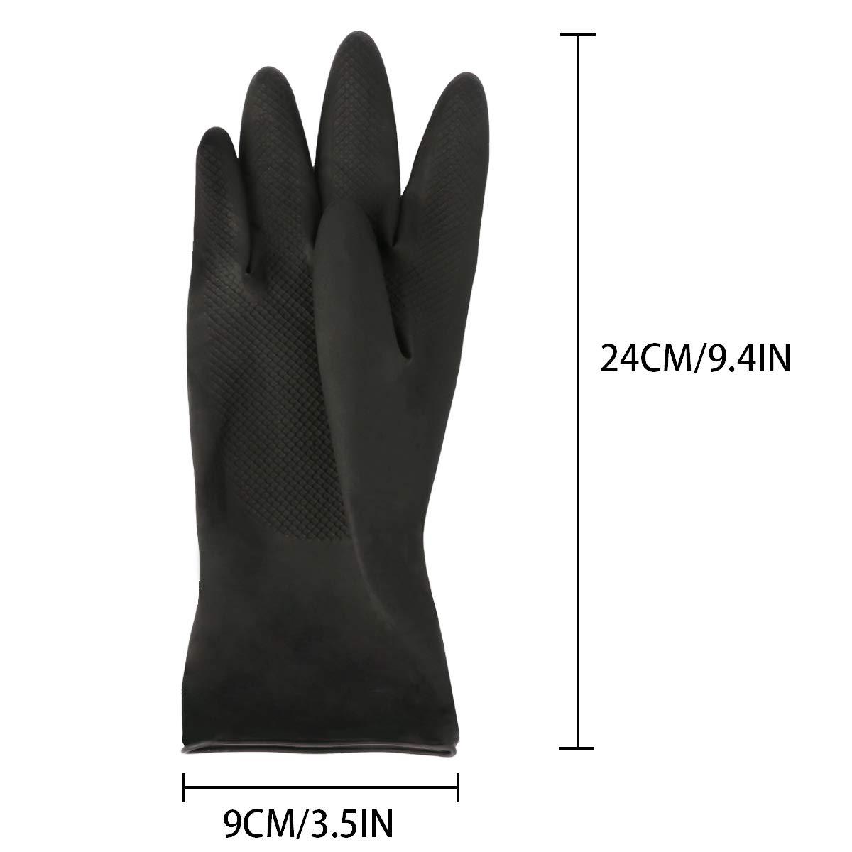 Yebeauty Yebeauty Hair Dye Gloves, Hair Salon Gloves Hair Dyeing Latex Gloves for Hair Colouring Reusable Non-slip Gloves, 4 Pairs, Large (Black)