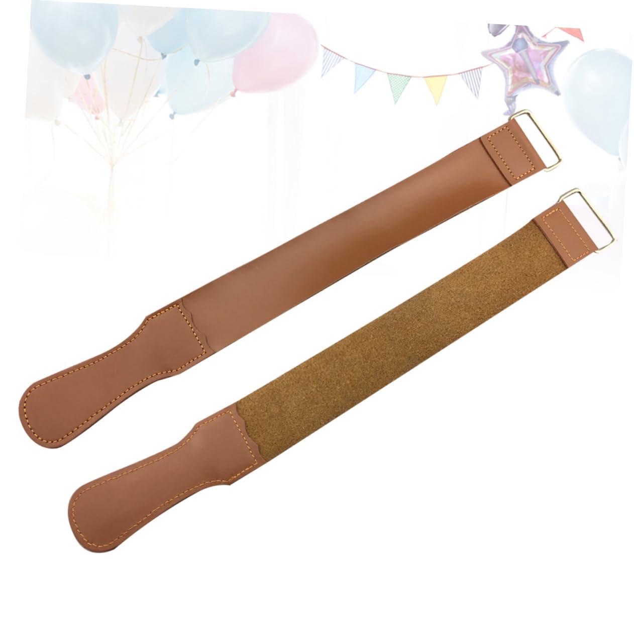 HONMEET HONMEET Leather Sharpening Strop Kit 2PCS Barbers Strop for Razor Blades Woodworking Tools and Scissors Straight Razor Strop