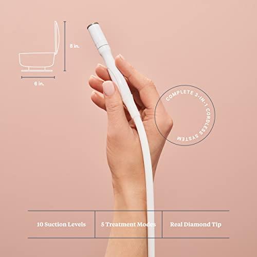 Trophy Skin Trophy Skin UltradermMD - 3 in 1 Home Spa Microdermabrasion - Deep Skin Exfoliator Machine with Real Diamond and Pore Extractor Tips - Rejuvenate Face Skin and Even Out Skin Tone - Blush
