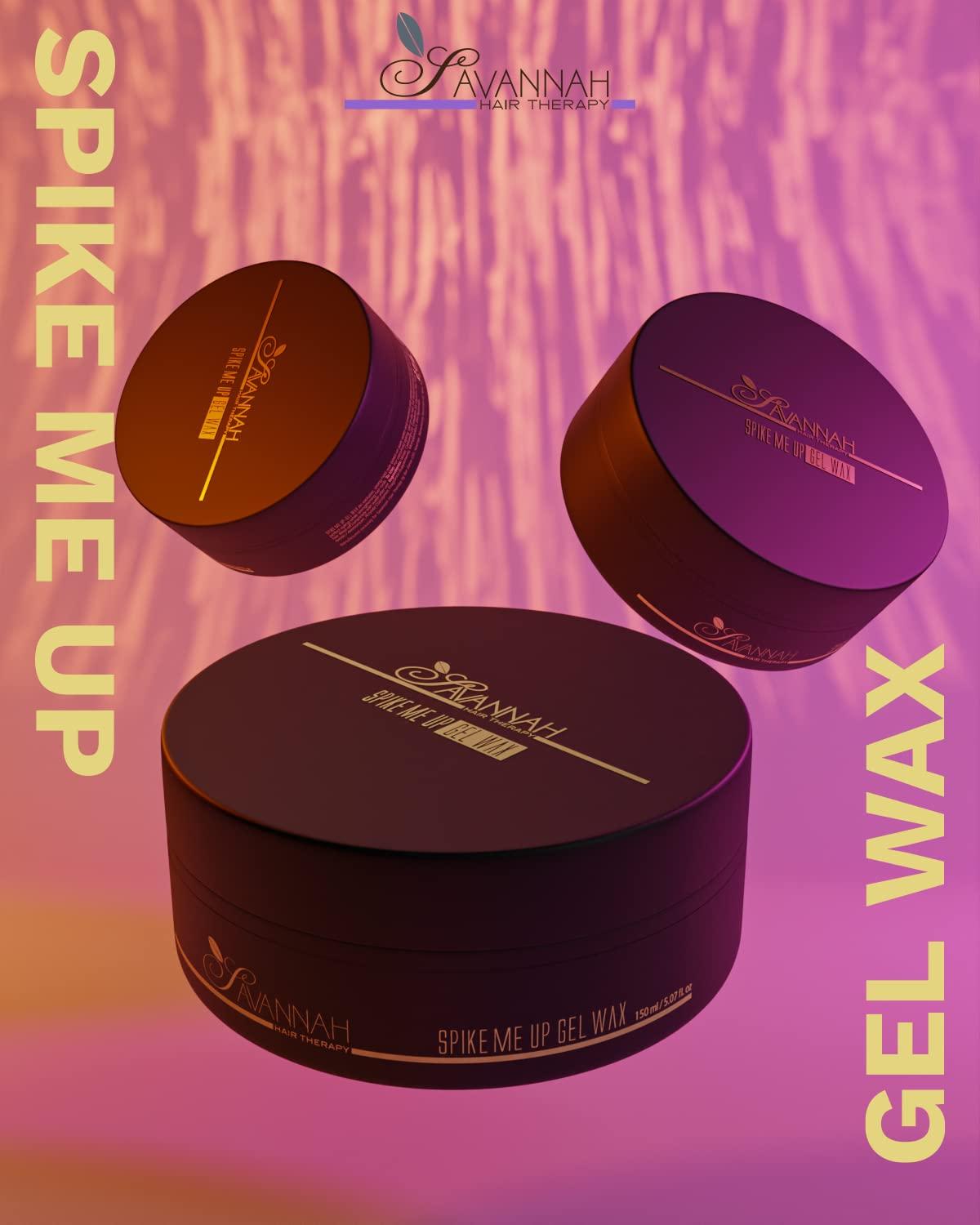 Savannah Hair Therapy Savannah Hair Therapy Spike Me Up Gel Wax, 5.07oz/150ml - Unisex Hair Styling for Curly, Wavy & Straight Hairs | Water Based, Non-Flaky, Medium/Strong Hold and Long Lasting Wax