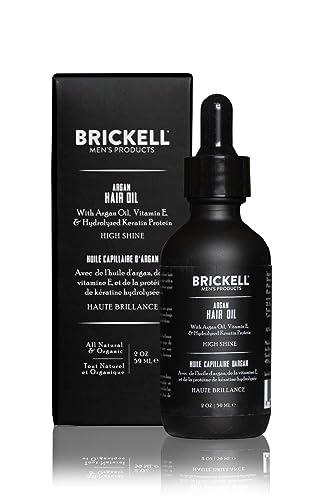Brickell Men\'s Products Brickell Men\'s Argan Oil for Hair, Natural and Organic Hair Oil For Men, Lightweight Hair Treatment, 2 Ounce, Scented