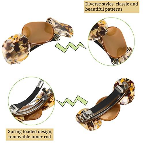 CHLINS 3 PCS Large Tortoise Hair Barrettes Clips - Women Hair Clips Shell Barrette Curved Barrette Automatic Hair Clip for Women Thick Hair(Tortoise#3)