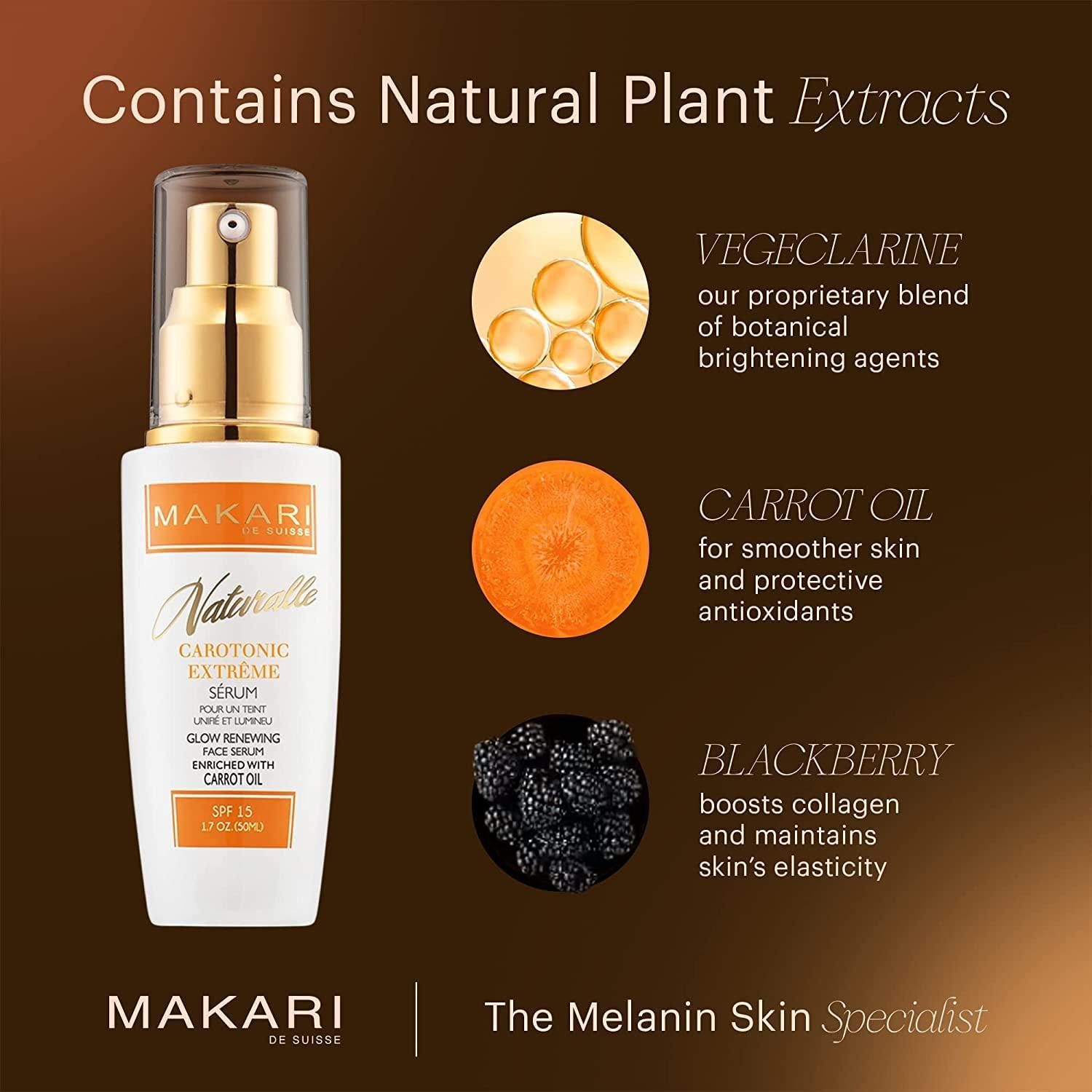 MAKARI MAKARI Naturalle Carotonic Extreme Glow Skincare Bundle | Renewing Face Cream, Brightening Serum & Body Lotion | Brightens, Moisturizes, Fights Aging & Diminishes Scars | For Oily & Acne-Prone Skin