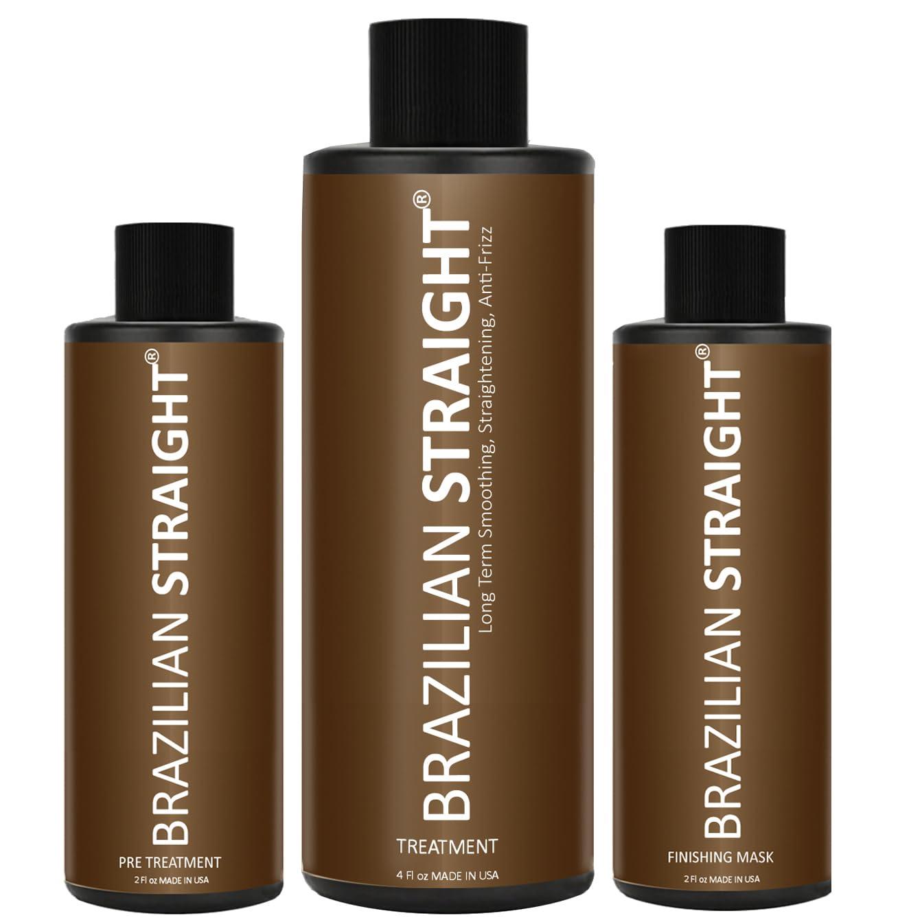 KERATIN RESEARCH BRAZILIAN STRAIGHT Hair Straightening Cream & Keratin Treatment Kit. Organic Natural Results Straighten Smooth repairs All Hair Types & Colors Keratina Brasilera Tratamiento (Salon Grade)