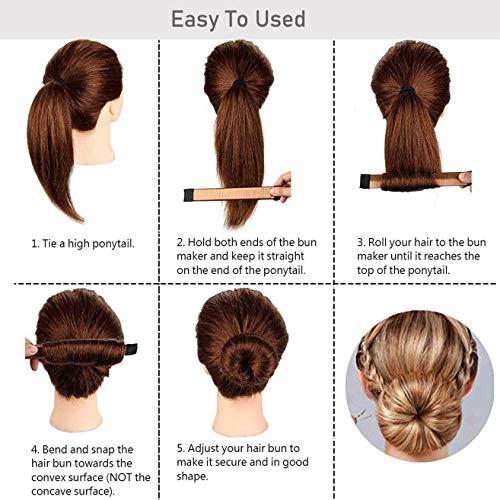 LHAAAYF Magic Bun Makers, LHAAAYF Professional Hair Bun Maker-Donut Hair- Perfect Hair Bun Maker-Ballet Bun Maker-Easy Bun Hair Tool-Kids Ballerina Bun-Shaper Bun Hair Tool, Light Coffee