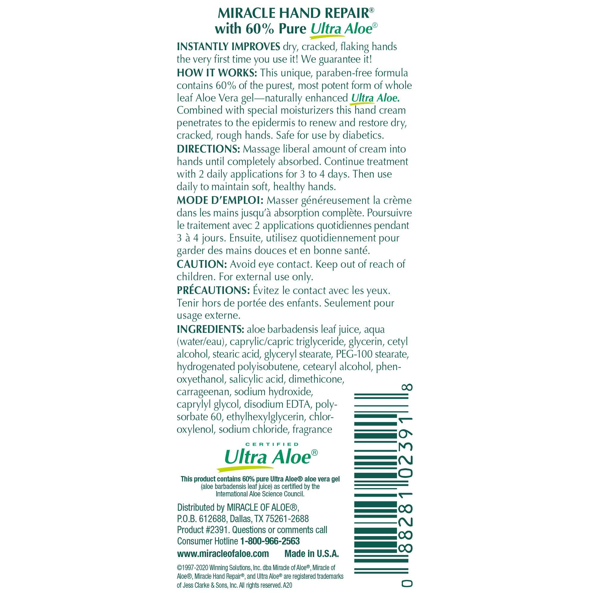 Miracle of Aloe Miracle of Aloe 3-pack Assortment, includes 1 ounce tubes each of Miracle Foot Repair, Miracle Hand Repair and Aloe All Over