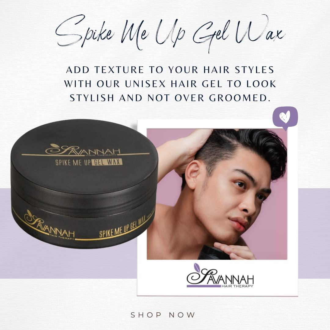 Savannah Hair Therapy Savannah Hair Therapy Spike Me Up Gel Wax, 5.07oz/150ml - Unisex Hair Styling for Curly, Wavy & Straight Hairs | Water Based, Non-Flaky, Medium/Strong Hold and Long Lasting Wax
