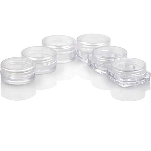 Baoblaze Baoblaze 2/3/5 Gram Jars, 50 pcs, Clear Cosmetic Sample Containers, Round Plastic Pot Jars with Screw Lid, Mini Bottle for Make Up, Lip Palm, Cream, Lotion, 2g