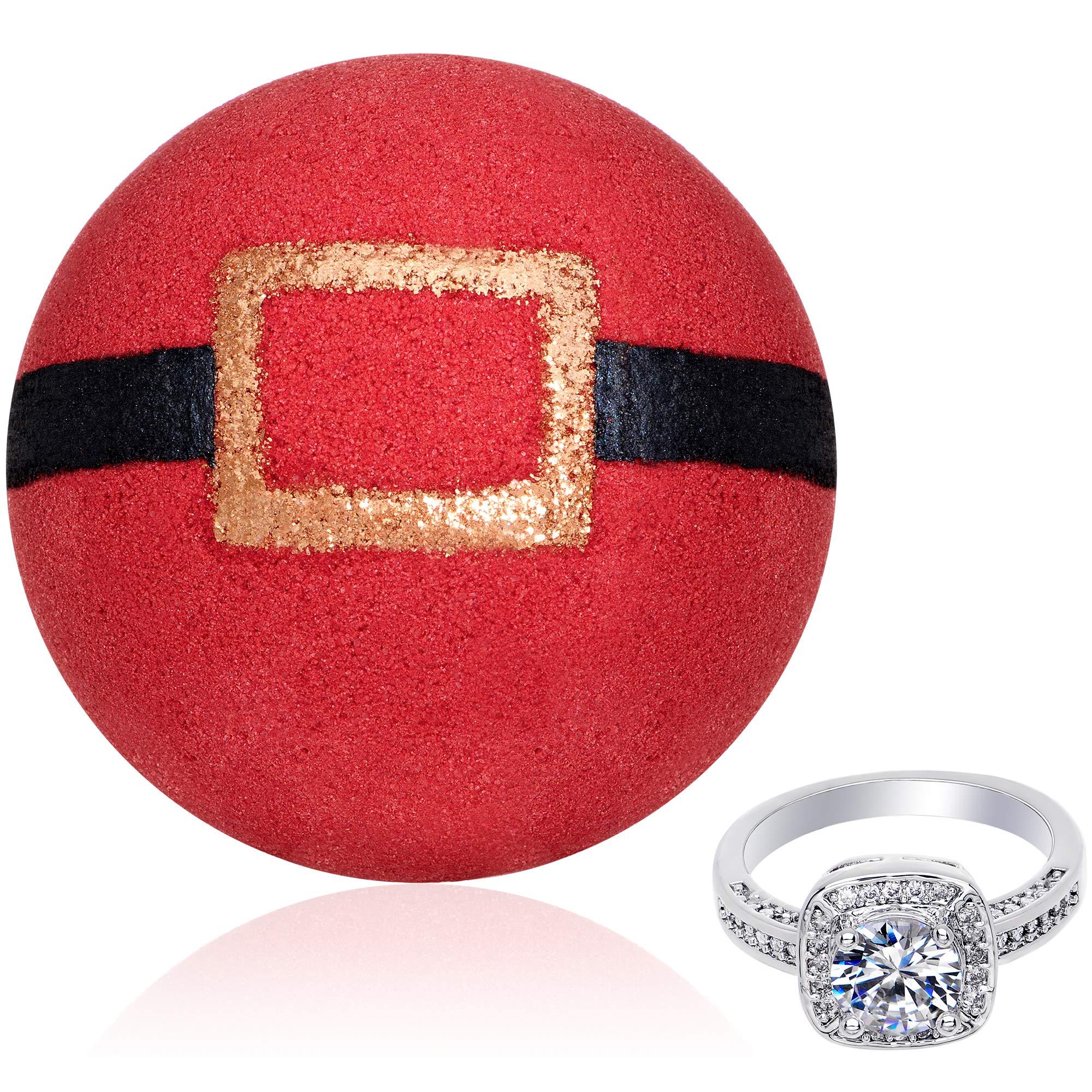 Jackpot Candles Bath Bomb with Surprise Jewelry Inside Handmade Xmas Santa Bath Bombs with Ring Inside Size 6 Bath Bombs for Women