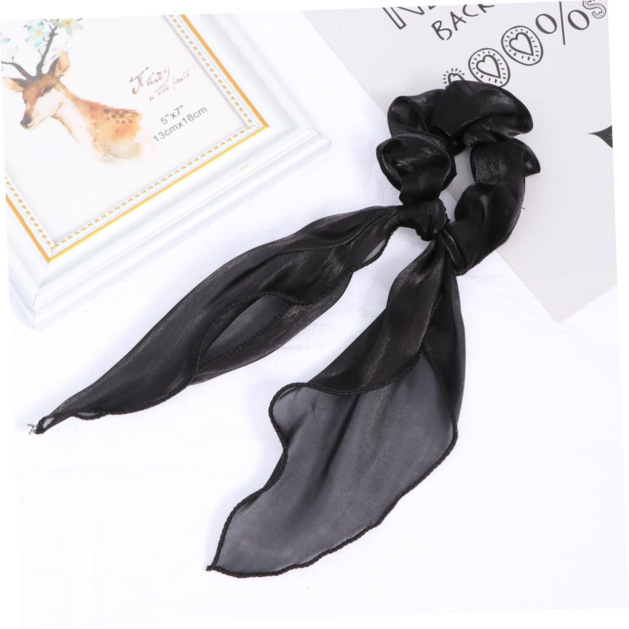 NOLITOY NOLITOY Chiffon Ponytail Scarf 6 Pcs Pigtails Hair Bands Satin Hair Tie Satin Scarf Hair Rings Ponytail Hair Bands Seamless Hair Bands Silk Stretchy Ponytail Ties Long Hair Ring Miss Elasticity Holder