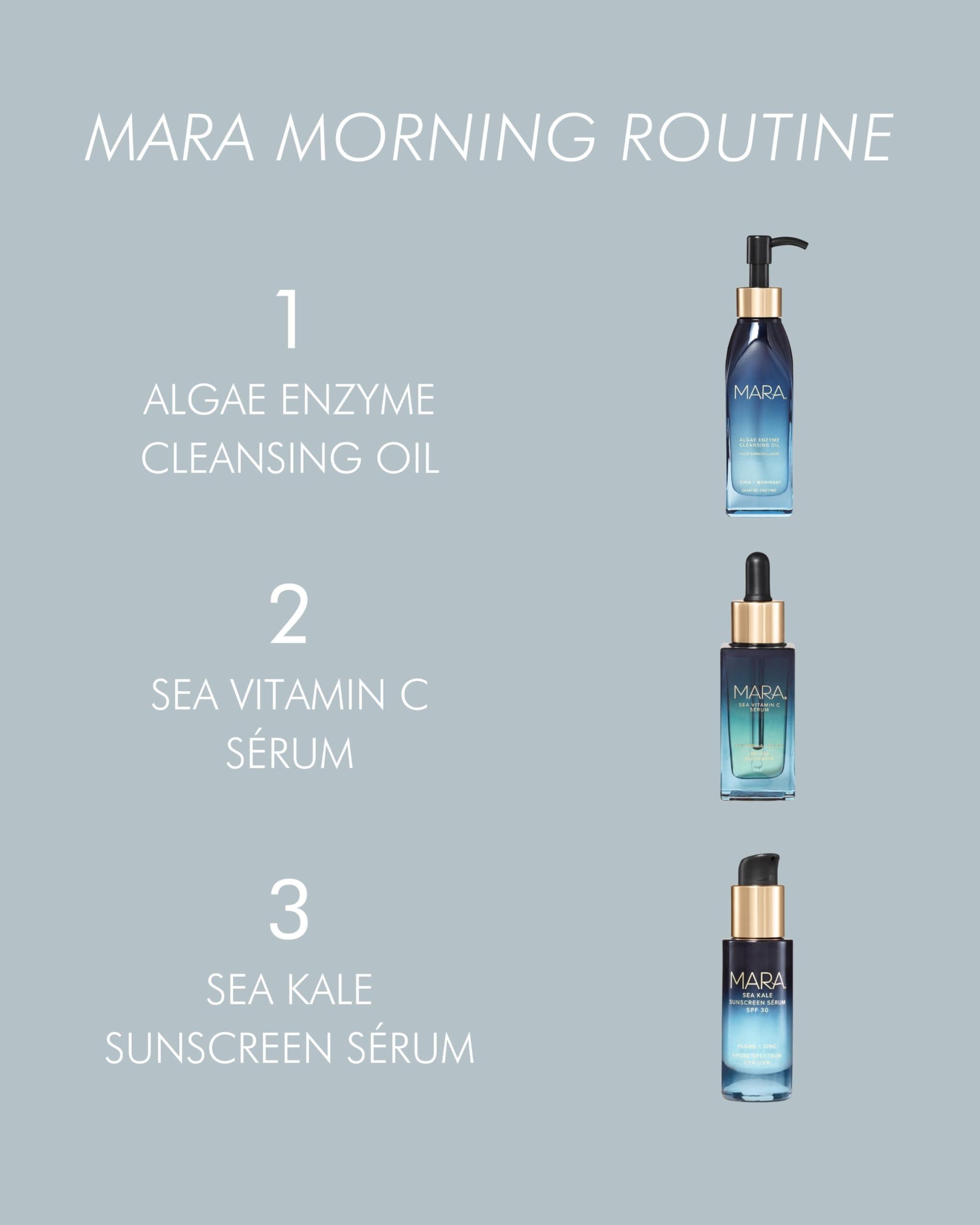 MARA MARA - Natural Chia + Moringa Algae Enzyme Cleansing Oil | Plant-Based, Gluten-Free Skin Care | For All Skin Types, Hypoallergenic, Hydrating, Exfoliating, Make-Up Remover (4 oz | 120 ml)