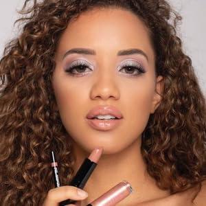 Pink Dust Warm Nude Lip Combo | Nude Lipstick | Liquid Lipstick & Lip Liner Combo Set | Smooth Lipliner Lipgloss and Lipstick Set | Lip Makeup Gifts for Women and Girls