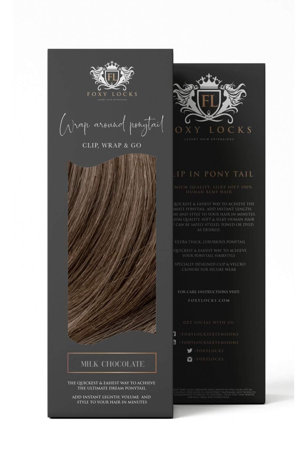 Foxy Locks Foxy Locks Milk Chocolate - Wrap Ponytail Clip In Hair Extensions 12 / 16 / 22 / 26 INCH 26" | 180g