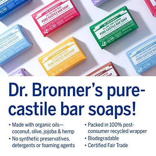 Dr. Bronner's Dr. Bronner’s - Pure-Castile Bar Soap (Tea Tree, 5 ounce) - Made with Organic Oils, For Face, Body, Hair and Dandruff, Gentle on Acne-Prone Skin, Biodegradable, Vegan, Non-GMO
