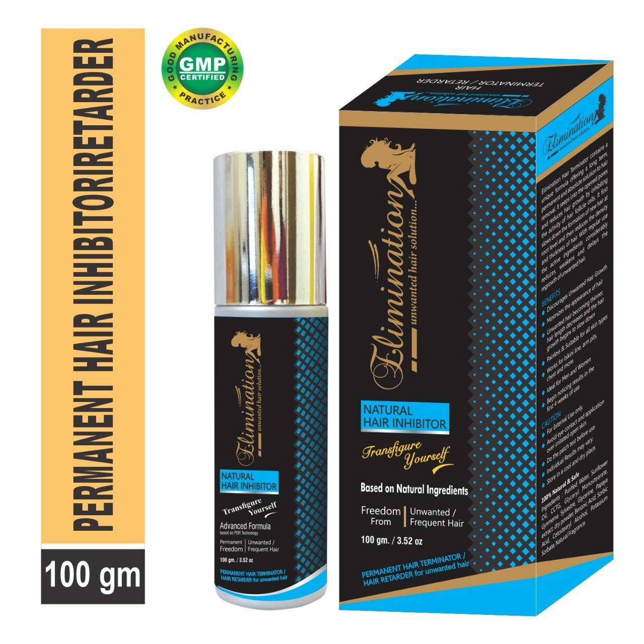 Elimination Elimination Natural Hair Inhibitor for Permanent Reduction of Unwanted Body & Facial Hair in Men & Women - Pack of 1