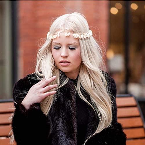 Bomine Bomine Boho Tassel Head Chain Shell Hair Chain Gypsy Headpiece bulk Festival Hair Accessories for Women and Girls (Gold)
