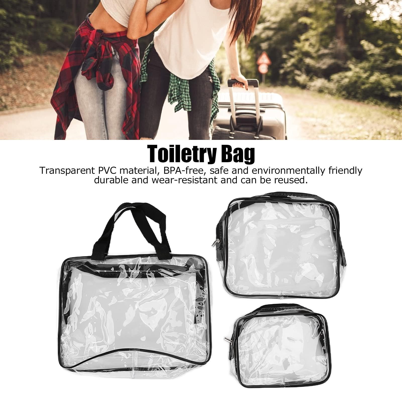 Uplory Uplory Makeup Bag, Cosmetic Bag Pvc Transparent Thickness Easy To Clean Ell Structured Sturdy Zip Fastener, 3Pcs Travel Toiletry Bag For Travel Gym Bathroom Bedroom Daily Carry