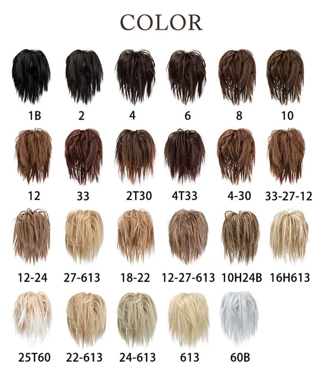 Generic Synthetic Fake Hair Messy Bun hair bun Elastic Flexible Band Scrunchy Scrunchie Curly Hairpiece Synthetic Extension Dark 1 PC