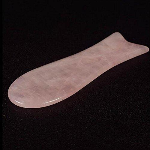 fengshuisale Feng Shui Natural Rose Quartz/White jade Gua Sha Board Healing Stone Gua Sha Scrapping Plate Massage Tool for SPA W3439 (pink)