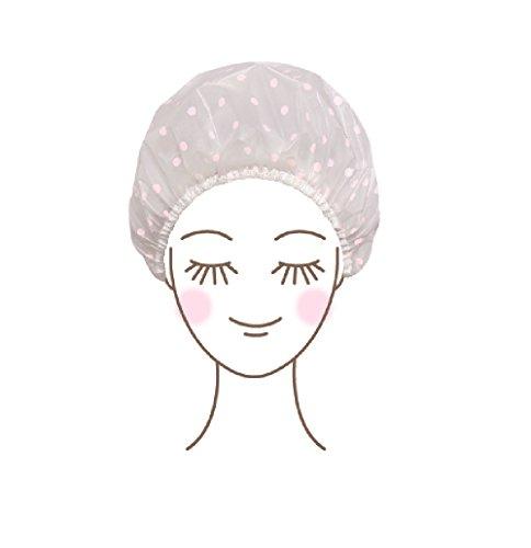 Towa Towa Sangyo SPA Shower Cap, Polka Dot, Approx. 7.9 x 7.1 inches (20 x 18 cm), Prevents Hair Wet, Made in Japan