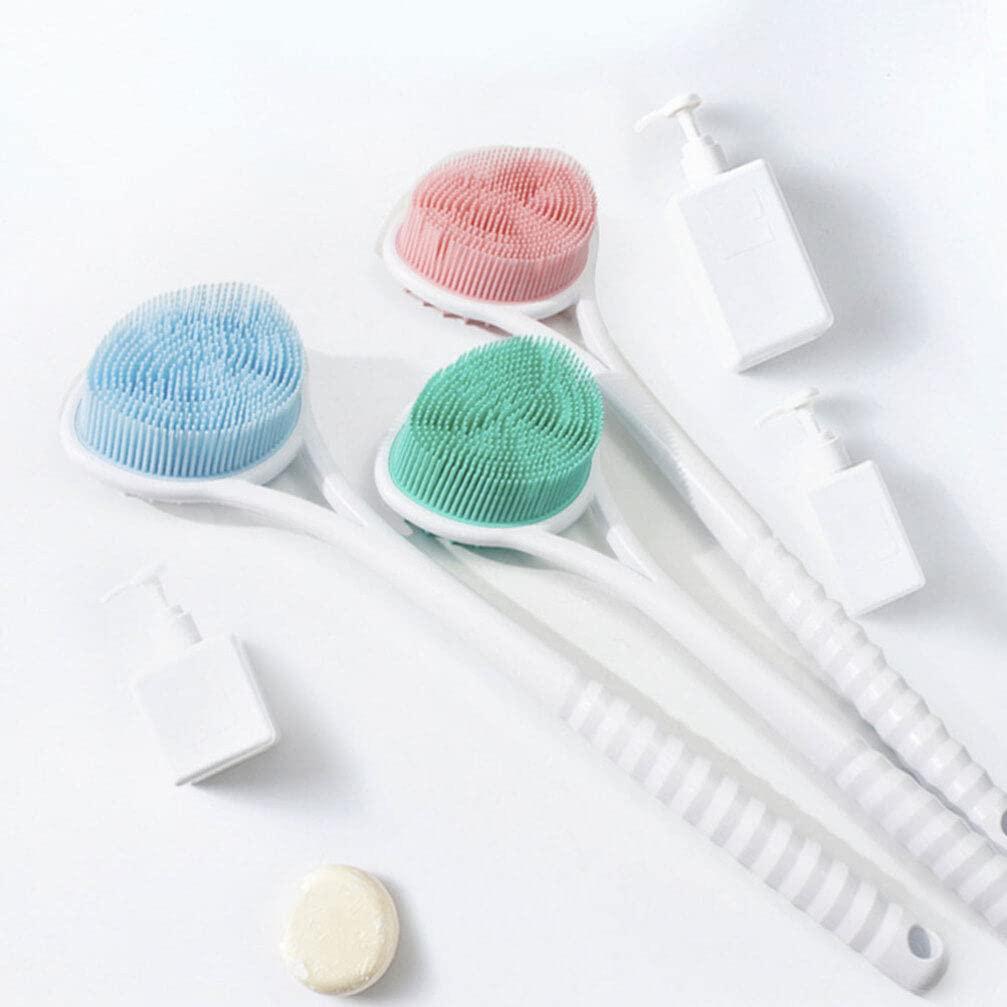 GLEAVI Bath Brush Bath Back Scrubber Shower Scrubber for Men Back Scrub Brush Silicone Loofah Body Scrub Brush Body Cleansers Back for Showering Plastic Massage Body Brush Miss